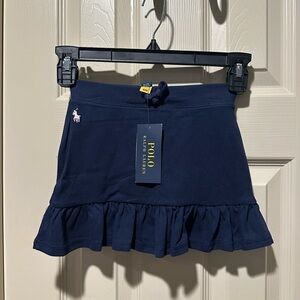 Polo by Ralph Lauren Navy Ruffled Scooter Skirt